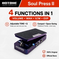 HOTONE Soul Press II Wah Volume Expression Pedal 4-in-1 with Tone Q Control for Electric Guitar