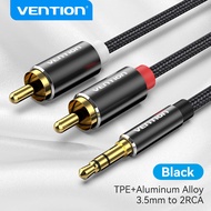 Vention สาย RCA 3.5ถึง2RCA สายสัญญาณเสียงแจ็ค3.5มม. jack สายแจ็คเข้า1ออก2 สายแจ็คลำโพง สายแจ็คสัญญาณ audio DVD RCA to Aux Cable หัวแจ็ค rca ตัวผู้ สายสัญญาน1ออก2