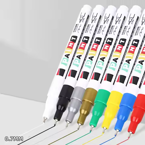 8-Color 0.7mm Paint Markers Pen Quick-Dry Markers - Waterproof, Non-Fade Fine Tip Pens for Drawing, 