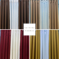 Curtain 3n1 Set Aesthetic Plain Ring – 7feet(84inches) Length x 4.6feet Width | 100% Katrina Fabric
