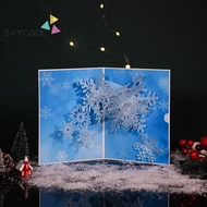 3D Snowflake Pop Up Card Handmade Popup Greeting Cards Gift For Winter Christmas Or Holidays Includes Envelope And Removable Note Tag