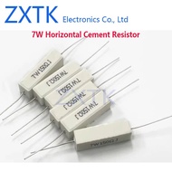 CHIP IC 10PCS 7W Horizontal Cement Resistor 0.05R - 500R 1.5K - 100K 1.2R 1.5R 2R 2.2R 2.4R 10K 15K 