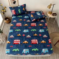 Mattress Protector Kids Bed Sheet Cartoon Cars Printed Fitted Sheet for Boy Single Double Queen Fitted Bed Sheet