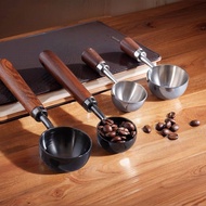 Coffee measuring spoon special gram spoon for serving coffee咖啡量勺盛咖啡豆专用克数勺304不锈钢胡桃木柄咖啡粉定量勺取豆6-15-35