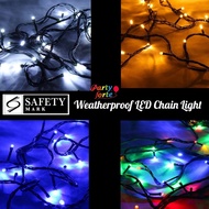 Partyforte LED Chain Light 3Pin Safety Plug 10m 100Bulbs Fairy Light Xmas Deepavali Hari Raya LOCAL SELLER FAST DELIVER]