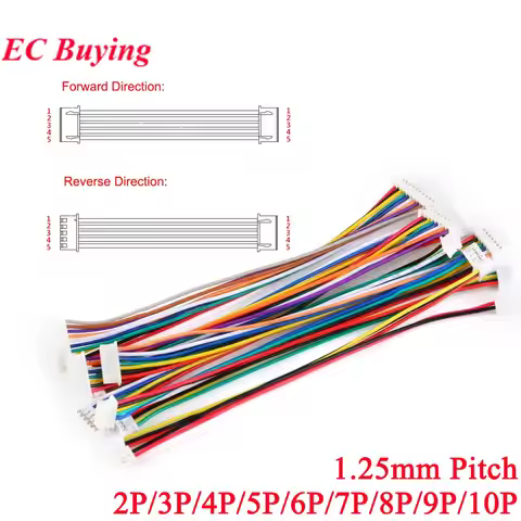5Pcs-20Pcs Micro JST 1.25mm Wire Cable Connector Pitch 1.25 2P 3P 4P 5P 6Pin Double Female to Female