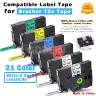 【Stock】Label 8m Tape TZe Tape 6-18mm TZE231 Compatible with Brother P-touch Label MakerBrother P Tou