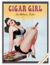 Gallery Prints Cuban Cigar Advertisement | Pinup Cigar Girl - La Habana Cuba Cigarro Proveedora | Ar