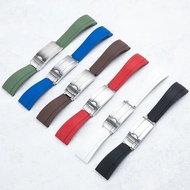20/21mm Diving Soft FKM Fluororubber Watchband For Rolex Strap GMT OYSTERFLEX Daytona Submariner DEE
