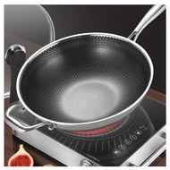 READY STOCK 316 Stainless Steel Wok Non-stick Pot Non-stick Pan