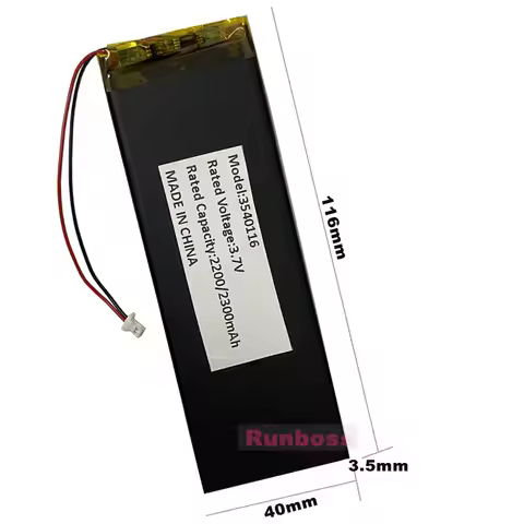 3540116 3.7V 2200mAh 1.0mm plug Rechargeable Li-Polymer Battery For Bluetooth Keyboard ikki65 Aurora