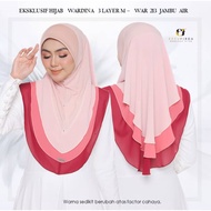 Tudung Saiz M - 3 Layer - WARDINA - Tudung Sarung Instant Chiffon - Tudung Plain Kosong - Ezzufirda