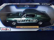 Maisto 1：18 1967 Ford Mustang GTA Fastback收藏模型車（現貨）