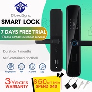 GLOVOSYNC HDB Digital Lock Smart Lock Gate Lock Smart Digital Lock Fingerprint, Keyless Entry Door Lock with Handle