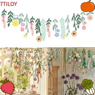 7TILOYSHOP Double Sided Flower Banner, Paper Flower Leaves Floral Garland, INS Drop Ornament Multico