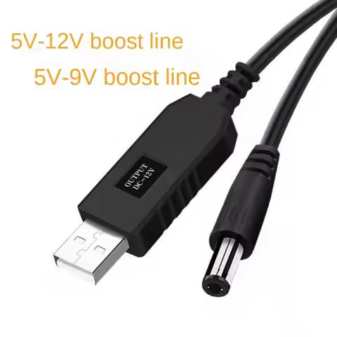 DC 5V To 9V/12V Cable Boost Converter 2.1X5.5MM Plug USB To DC 1M Cable Connector Step-up Cord for W
