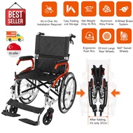 [In SG] Lightweight Wheelchair Travelling Pushchair Foldable Backrest Wheelchair For Elderly，Can board the plane and car