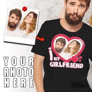 T-Shirt Printed With I Love My Girlfriend Heart Gf Pattern Can Choose The For Valentine's Day