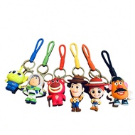1pc Disney Toy Story Keychain, Cartoon Buzz Lightyear, Woody Lasso Keyring, Collectible Car Accessor
