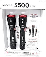 Infinity X1 3500 Lumen Dual Power Flashlight 2-Pack – High-Performance LED, Rechargeable or Alkaline