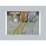 1 Meter 1''/1.5'' Gold/Silver Ribbon/ Ideal For Box Deco/Flower Ribbon/DIY Bow Craft