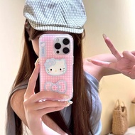 realme 12x 5g casing casing realme c15 Cez Pink Plaid Bow Suitable for realme realme GT7Pro Phone Ca