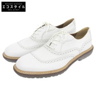Salvatore Ferragamo 男士布洛克皮鞋，白色，8 碼（二手）- 狀況極佳