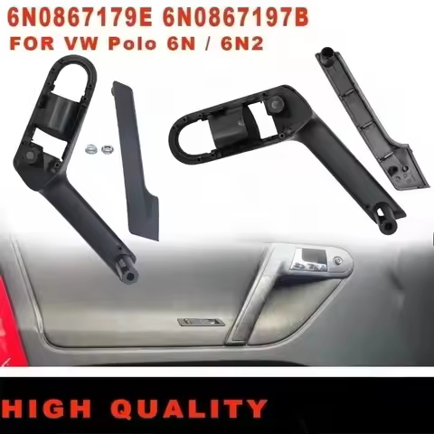 For VW Polo 6N 6N2 1999-2002 Interior Door Handle With Retaining Cover Black 6N0867179E 6N0867180E 6