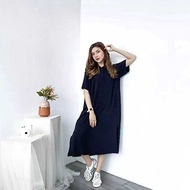 Latest Korean Style Crinkle Airflow Midi Dress