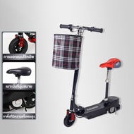 สกู๊ตเตอร์ไฟฟ้า E-SCOOTER เบาะนั่ง ปรับระดับได้ 3 ระดับ โช๊คล้อหน้า พับเก็บได้ ความทนทาน