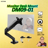 #1714 LED Monitor Mount DM09-01 On-Table Tall G-clamp Desk Monitor Arm Extension Adjustable Position