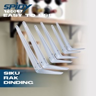 Siku Rak Besi Kayu Hiasan Dinding Kamar Dapur Putih 20-30cm Braket L