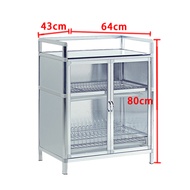 3-layer aluminum alloy cabinet multifunctional kitchen cabinet dish cabinet storage simple cabinet