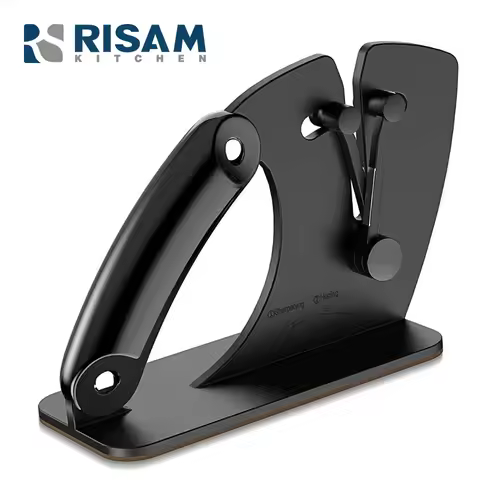 RISAMSHA Kitchen Knife Sharpener Professional Knives Sharpener Edge Auto-adjust Blade Easy To Use Qu