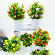 Fake Plant Pots - Peach/Strawberry/Cherry/Pomegranate/Chili Trees - Plastic artificial bonsai pots f
