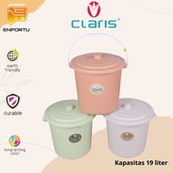 CLARIS 19 Liter Bucket EMB 19 RE Plastic Lid Handle Bathroom Water Container Multipurpose Household