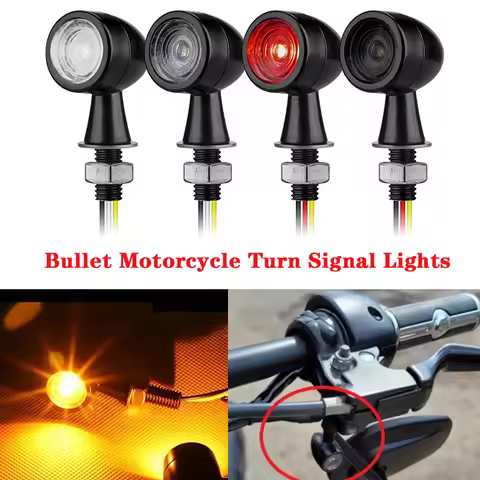 8mm Motorcycle LED Turn Signal Lights Bullet Mini Turn Signals Indicator Flashing Light Clignotant M