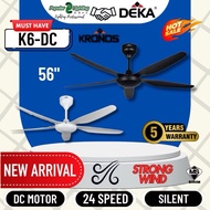 DEKA KRONOS K6DC K6 DC Motor 56" 56 Inch 5 Blades 24 Speed SIRIM Remote Control Ceiling Fan Kipas Si