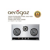 Aerogaz 70cm Stainless Steel Gas Hob with 3 Burners AZ-730SFT / AZ-730SF