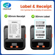 80mm 3 inch Bluetooth Mini Thermal Printer Label Receipt Printer Command Portable Wireless 2 in 1 Ph