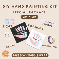Diy Hand Painting Kit 1set Canvas Board Couple | Canvas Painting Stamp Hand Couple 7x7 20x20 20x30