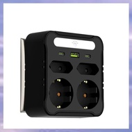 (V L A O)Wall Socket Power Strip with Light 4 AC Outlets 2 USB Ports 1 Type-C Charger Switch for Hom