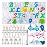 【BBI】-144Pieces Silicone Letter Resin Mold Kit Fancy Letter Decoration Mold Epoxy Resin Casting Mold