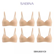 Sabina (Set Of 6 Pieces) Pretty Perfect Level 1 Bra No Underwire Code SBXU8301C9-Flesh Color