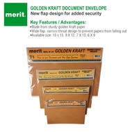 Merit Golden Kraft Envelope Sizes 10 x 15, 9 x 12, 7 x 10 & 6 x 9