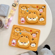 3D Cat Invisible Stand Case With Lanyard Bracket Kids Tablet Cover With Shoulder Strap For iPad M2 M