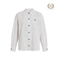C&D minimal Black shirt minimal Black shirt เสื้อเชิ๊ตตัวหลวม ปกบัวเต็มคอ peterpan collar แขนยาว C9D