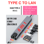 HUB Type C TO LAN RJ45 1000 Mbps 5 IN 1 - Cổng chuyển đổi HUB USB Type-C - USB 3.0 to HDMIUSB 3.0SDT