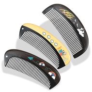 Boxwood and buffalo horn comb, painted comb, lacquer art wooden comb, gift comb