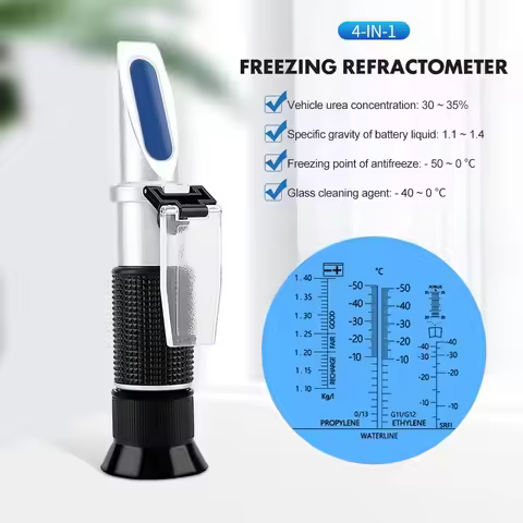 4-in-1 Portable Engine Fluid Ethylene Glycol Freezing Point Car Battery Car Antifreeze Automatic Ref
